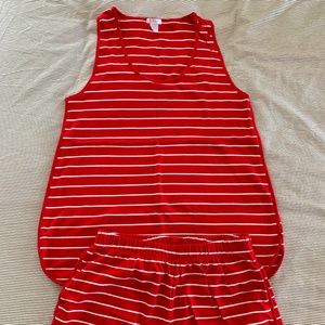 Lake Pajamas Pima Tank-Short Set in Geranium